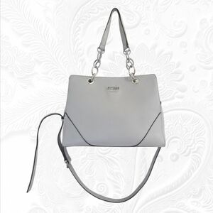 GUESS Tara Girlfriend Satchel Bag in Ice Blue